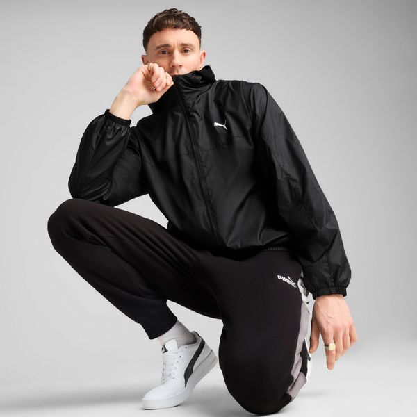 PUMA Men's Puma Essentials Regular Windbreaker Jacket, Black, Size L, Clothing