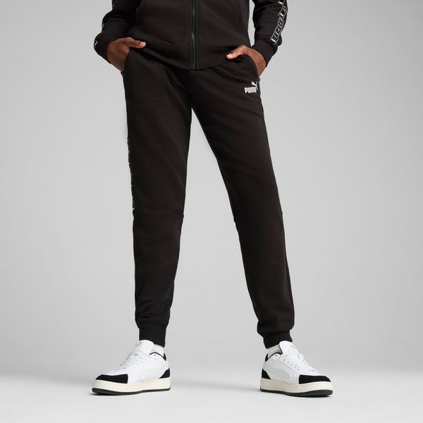 PUMA Men's Puma Essentials Tape Sweatpants, Black, Size L, Clothing