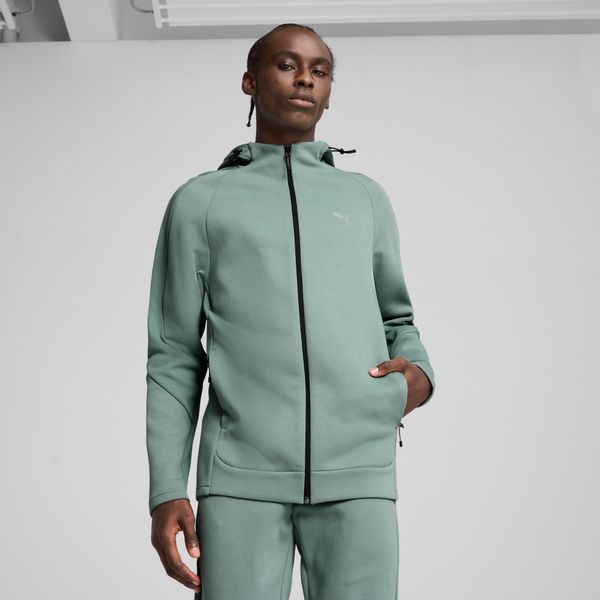 PUMA Men's Puma EVOSTRIPE Full-Zip Hoodie, Green, Size XXL, Clothing