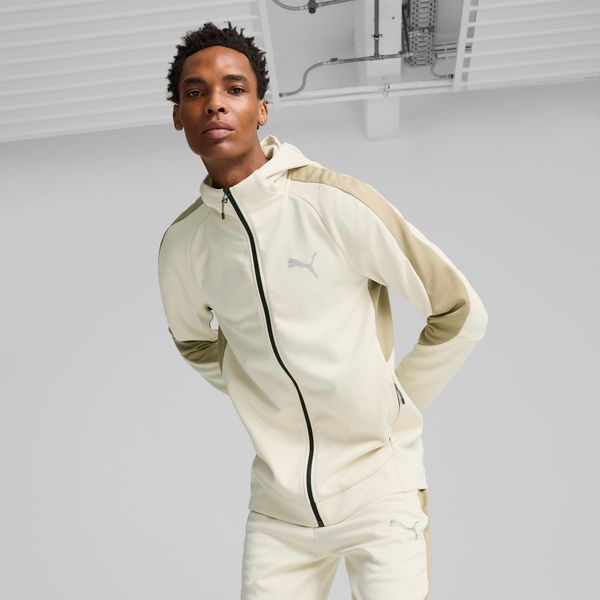 PUMA Men's Puma EVOSTRIPE Full-Zip Hoodie, White, Size S, Men
