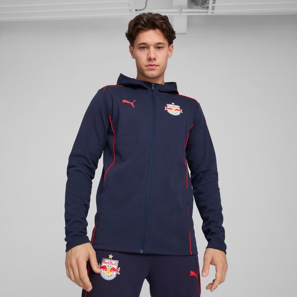 PUMA Men's Puma FC Red Bull Salzburg Casuals Hooded Jacket, Blue, Size XL, Clothing