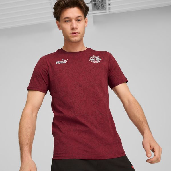 PUMA Men's Puma FC Red Bull Salzburg ftbl CULTURE All-Over Print T-Shirt, Size M, Clothing
