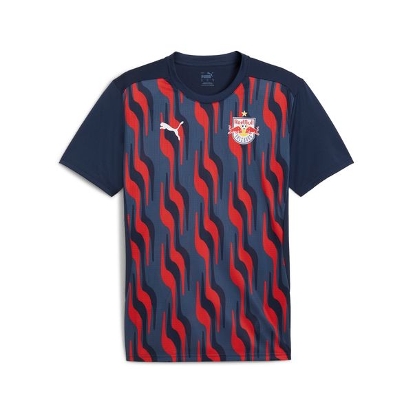 PUMA Men's Puma FC Red Bull Salzburg Pre-match Short Sleeve Jersey, Blue, Size XL, Sport