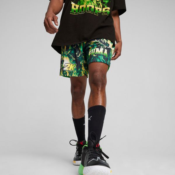 PUMA Men's Puma HOOPS x 2k Shorts, Green, Size L, Clothing