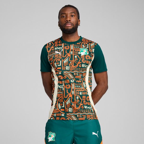 PUMA Men's Puma Ivory Coast 2025 Pre-match Jersey, Green, Size XS, Clothing