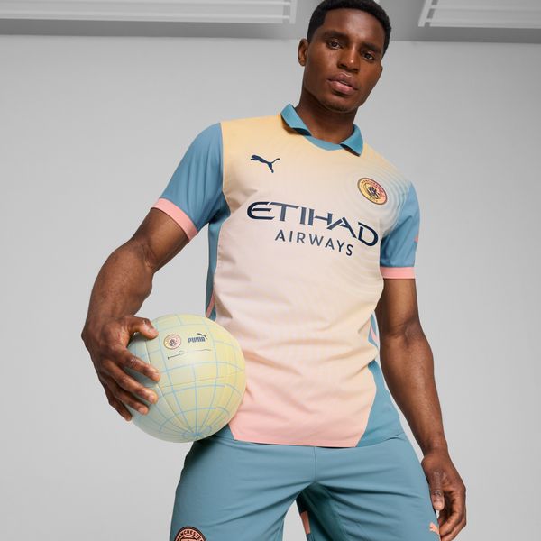 PUMA Men's Puma Manchester City 24/25 Authentic Fourth Jersey, Pink, Size S, Clothing