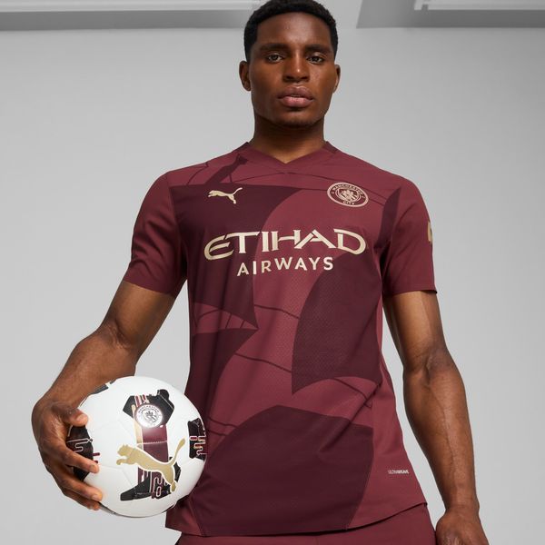 PUMA Men's Puma Manchester City 24/25 Authentic Third Jersey, Red, Size XXL, Clothing
