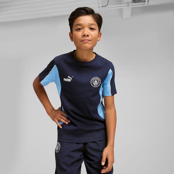 PUMA Men's Puma Manchester City ftbl ARCHIVE Tee Youth, Blue, Size 13-14Y, Clothing