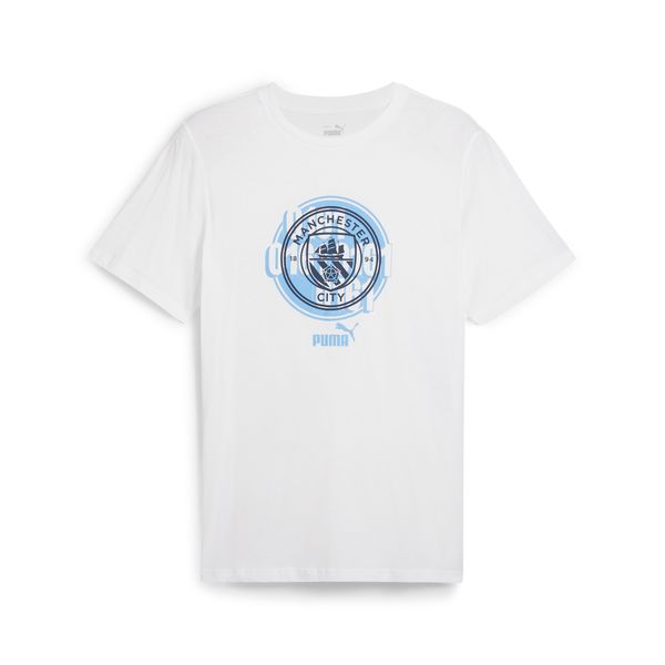 PUMA Men's Puma Manchester City ftbl CULTURE T-Shirt, White, Size M, Sport
