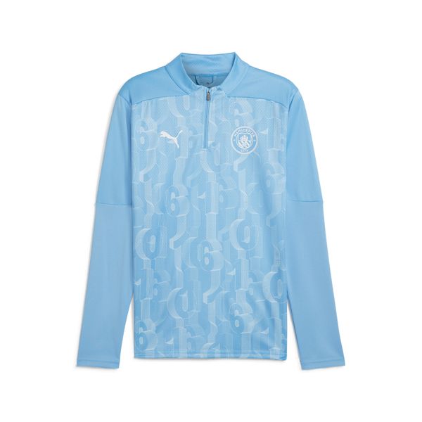 PUMA Men's Puma Manchester City Pre-match Quarter-Zip Top, Blue, Size 3XL, Sport