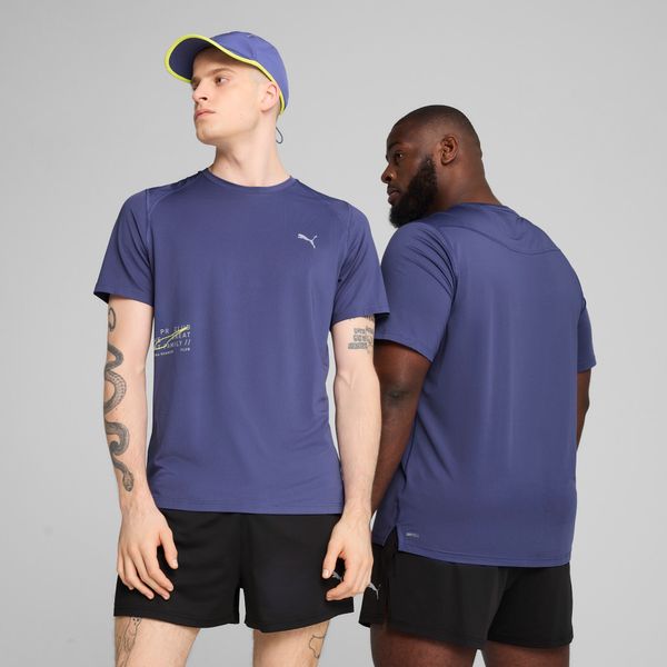 PUMA Men's Puma Mesh Running Graphic T-Shirt, Blue, Size M, Clothing