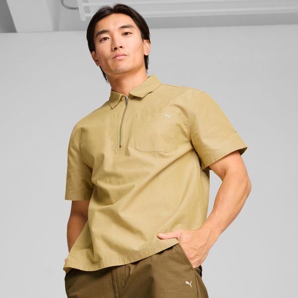 PUMA Men's Puma MMQ Half-Zip Shirt, Yellow, Size XL, Clothing