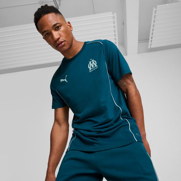 PUMA Men's Puma Olympique de Marseille Casuals T-Shirt, Blue, Size S, Clothing