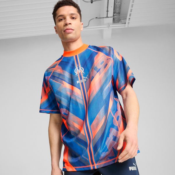 PUMA Men's Puma Olympique de Marseille ftbl STATEMENT Retro Jersey, Orange, Size L, Clothing