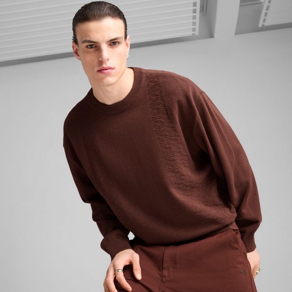 PUMA Men's Puma PALAIS ARTISAN Crew Top, Brown, Size XS, Clothing