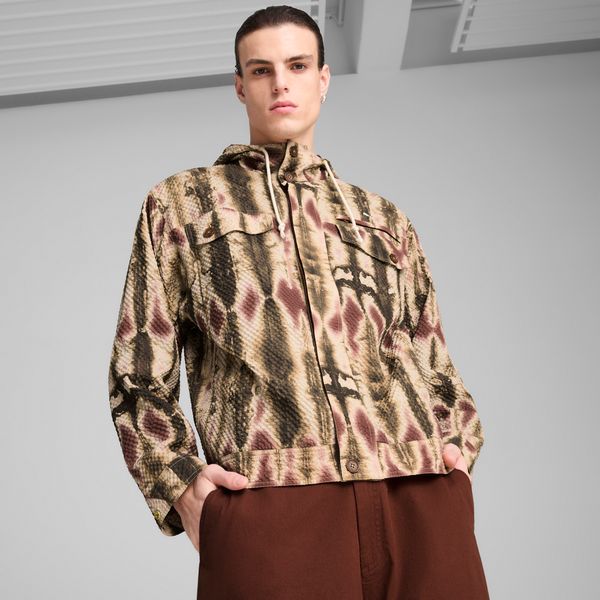 PUMA Men's Puma PALAIS ARTISAN Seersucker Jacket, Brown, Size M, Clothing