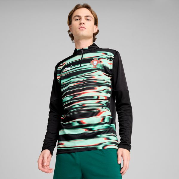 PUMA Men's Puma Portugal Pre-match Quarter-Zip Top, Black, Size L, Clothing
