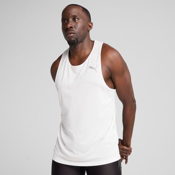 PUMA Men's Puma RACEDAY ULTRASPUN Singlet Top, White Top, Size XL Top, Clothing