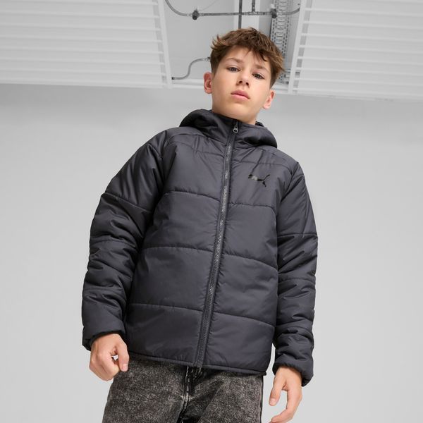 PUMA Men's Puma Reversible Puffer Jacket Youth, Gray, Size 4-5Y, Clothing