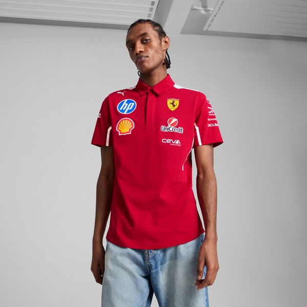 PUMA Men's Puma Scuderia Ferrari HP 2025 Team Polo T-Shirt, Red T-Shirt, Size XL T-Shirt, Clothing