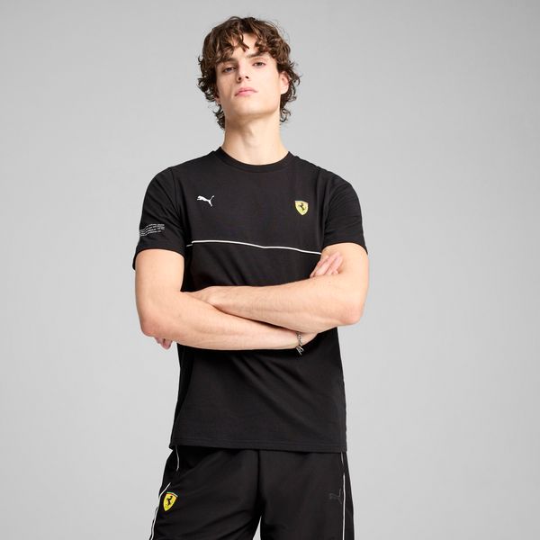 PUMA Men's Puma Scuderia Ferrari HP Race SDS T-Shirt, Black, Size M, Clothing