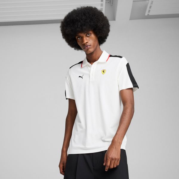 PUMA Men's Puma Scuderia Ferrari Race MT7 Polo T-Shirt, White T-Shirt, Size XL T-Shirt, Clothing