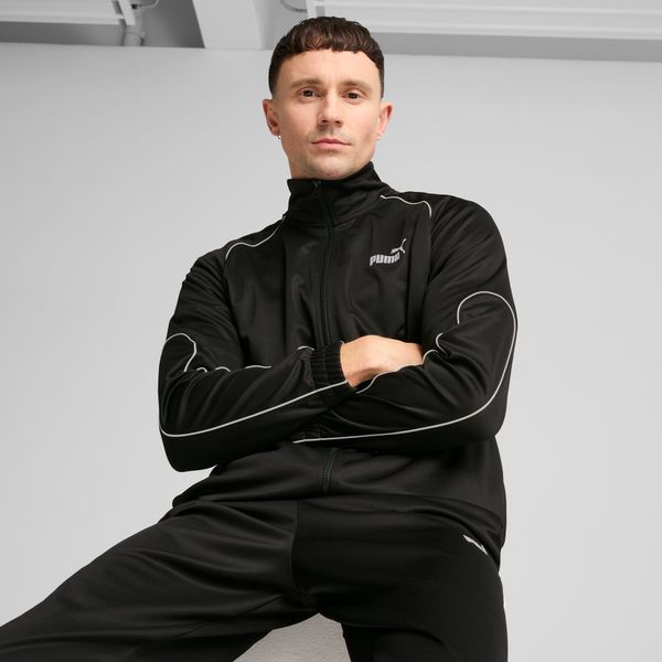 PUMA Men's Puma Sport Poly Track Jacket, Black, Size XS, Clothing