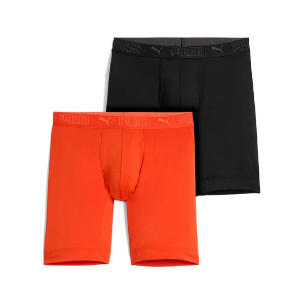 PUMA Men's Puma Sport's Microfiber Long Boxers 2 Pack, Black, Clothing