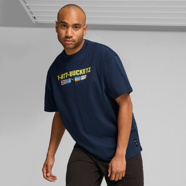 PUMA Men's Puma Step Up Your Game Basketball T-Shirt, Blue, Size M, Clothing