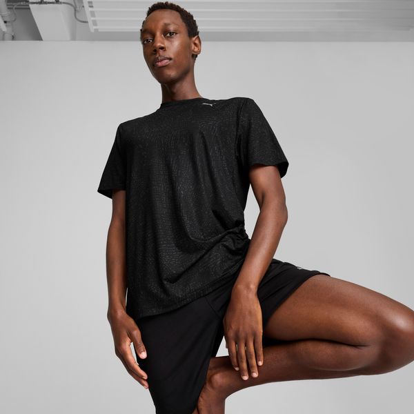 PUMA Men's Puma STUDIO CLOUDSPUN All-over Print T-Shirt, Black, Size M, Clothing