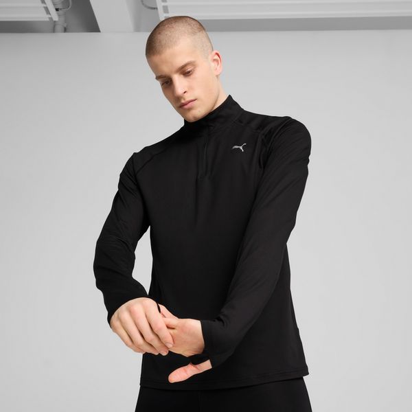 PUMA Men's Puma VELOCITY CLOUDSPUN Running Quarter-Zip Top, Black, Size S, Clothing