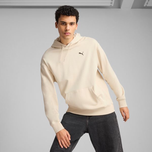 PUMA Men's Puma WARDROBE ESS Relaxed Hoodie, White, Size L, Clothing