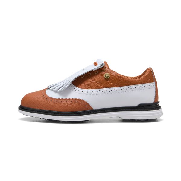 PUMA Men's Puma x ARNOLD PALMER ROYALE Wingtip Golf Shoes, White, Size 40, Shoes