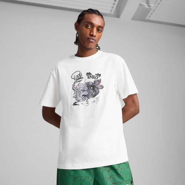 PUMA Men's Puma X Teenage Mutant Ninja Turtles Relaxed Graphic T-Shirt, White, Size L, Clothing
