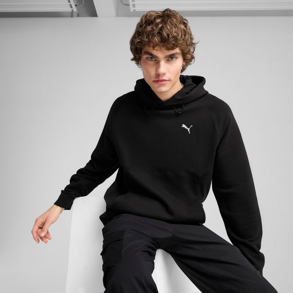 PUMA Men's PumaTECH DELTAKNIT Relaxed Hoodie, Black, Size XL, Clothing