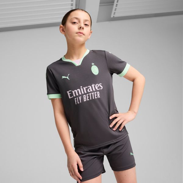 PUMA Puma AC Milan 24/25 Third Jersey Youth, Gray, Size 7-8Y, Clothing