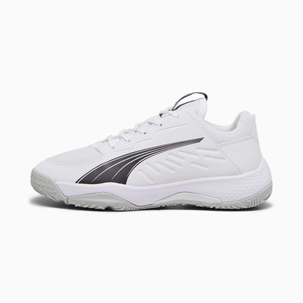 PUMA PUMA Accelerate Kids' Handball Shoes, White/Black/Concrete Grey