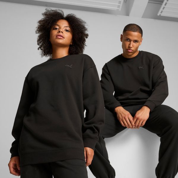 PUMA Puma Essentials Elevated Crew Shirt Unisex, Black, Size L, Clothing
