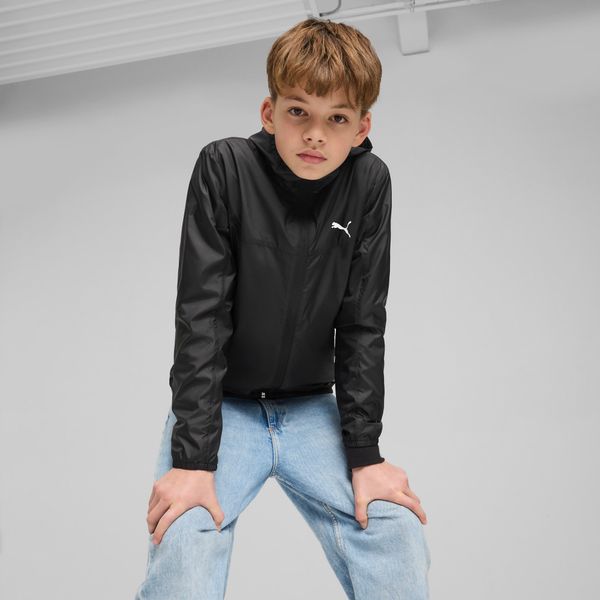 PUMA Puma Essentials Regular Windbreaker Jacket Youth, Black, Size 7-8Y, Clothing