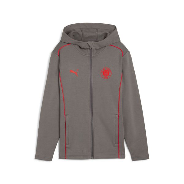 PUMA Puma FC St. Pauli Casuals Hooded Jacket Youth, Gray, Size 5-6Y, Clothing