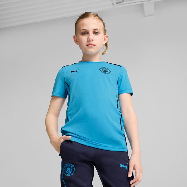 PUMA Puma Manchester City Casuals Tee Youth, Blue, Size 13-14Y, Clothing