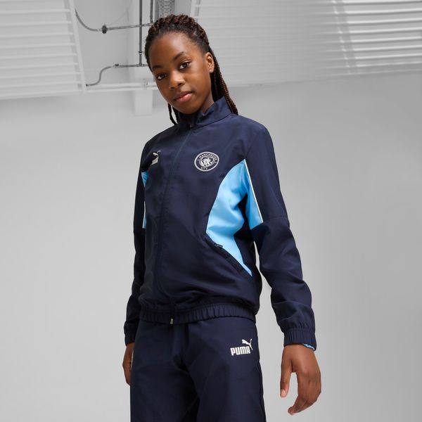 PUMA Puma Manchester City ftbl ARCHIVE Jacket Youth, Blue, Size 15-16Y, Clothing