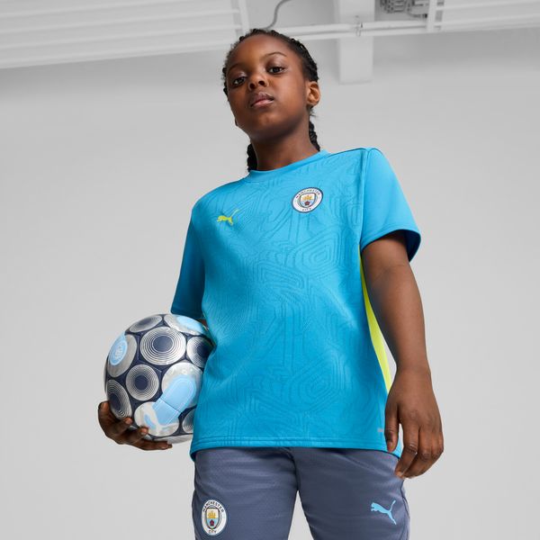 PUMA Puma Manchester City Training Jersey Youth, Blue, Size 5-6Y, Clothing