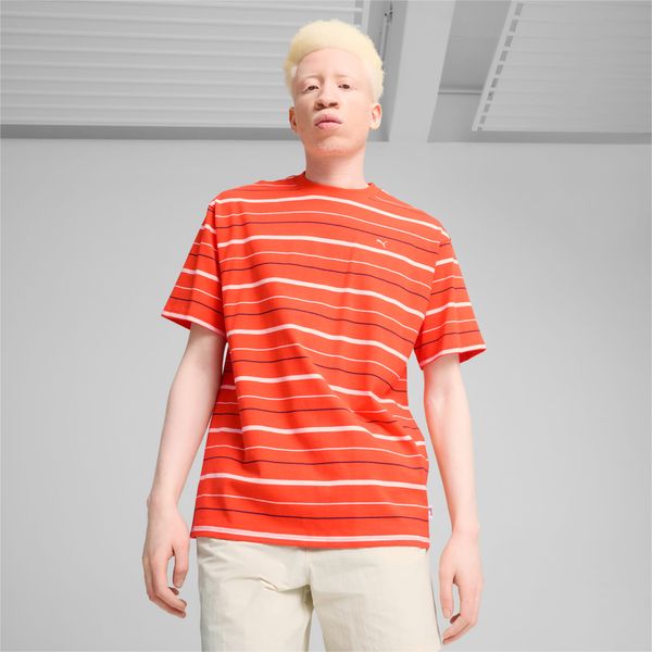 PUMA PUMA Mmq Striped T-Shirt Men, Redmazing
