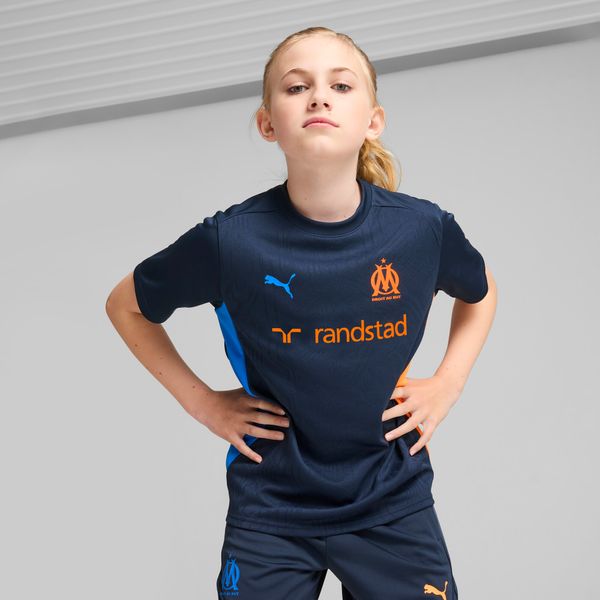 PUMA Puma Olympique de Marseille Training Jersey Youth, Blue, Size 11-12Y, Clothing