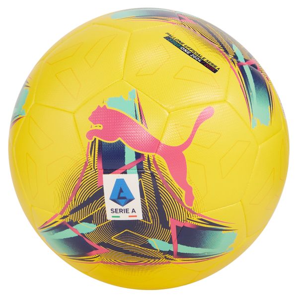 PUMA Puma Orbita Serie A Hybrid Football, Yellow, Size 5, Accessories