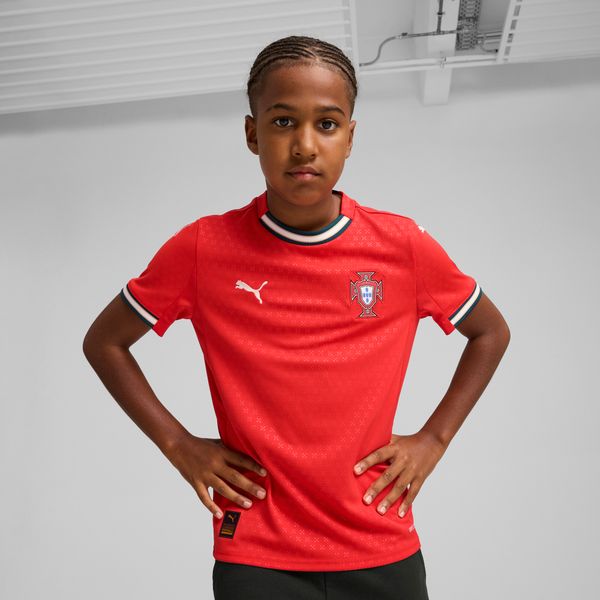 PUMA Puma Portugal 2025 Home Jersey Youth, Red, Size 13-14Y, Clothing