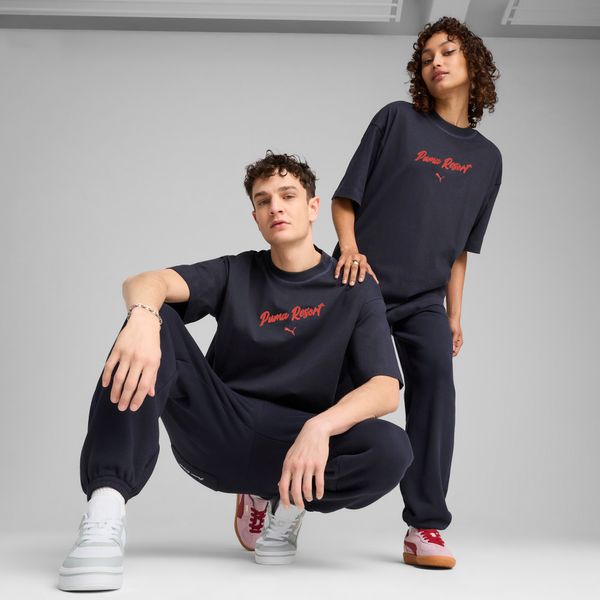 PUMA Puma PREMIUM ESS Oversized Graphic Tee Unisex, Blue, Size XL, Clothing