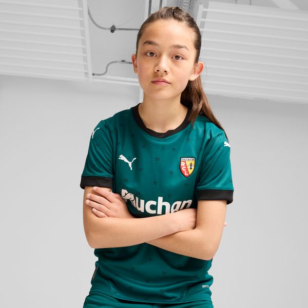 PUMA Puma RC Lens 24/25 Away Jersey Youth, Green, Size 9-10Y, Clothing