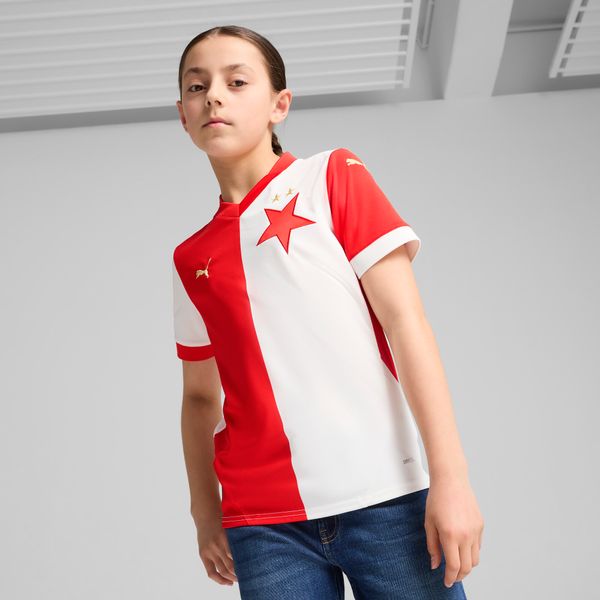 PUMA Puma SK Slavia Praha 24/25 Home Jersey Youth, White, Size 11-12Y, Clothing